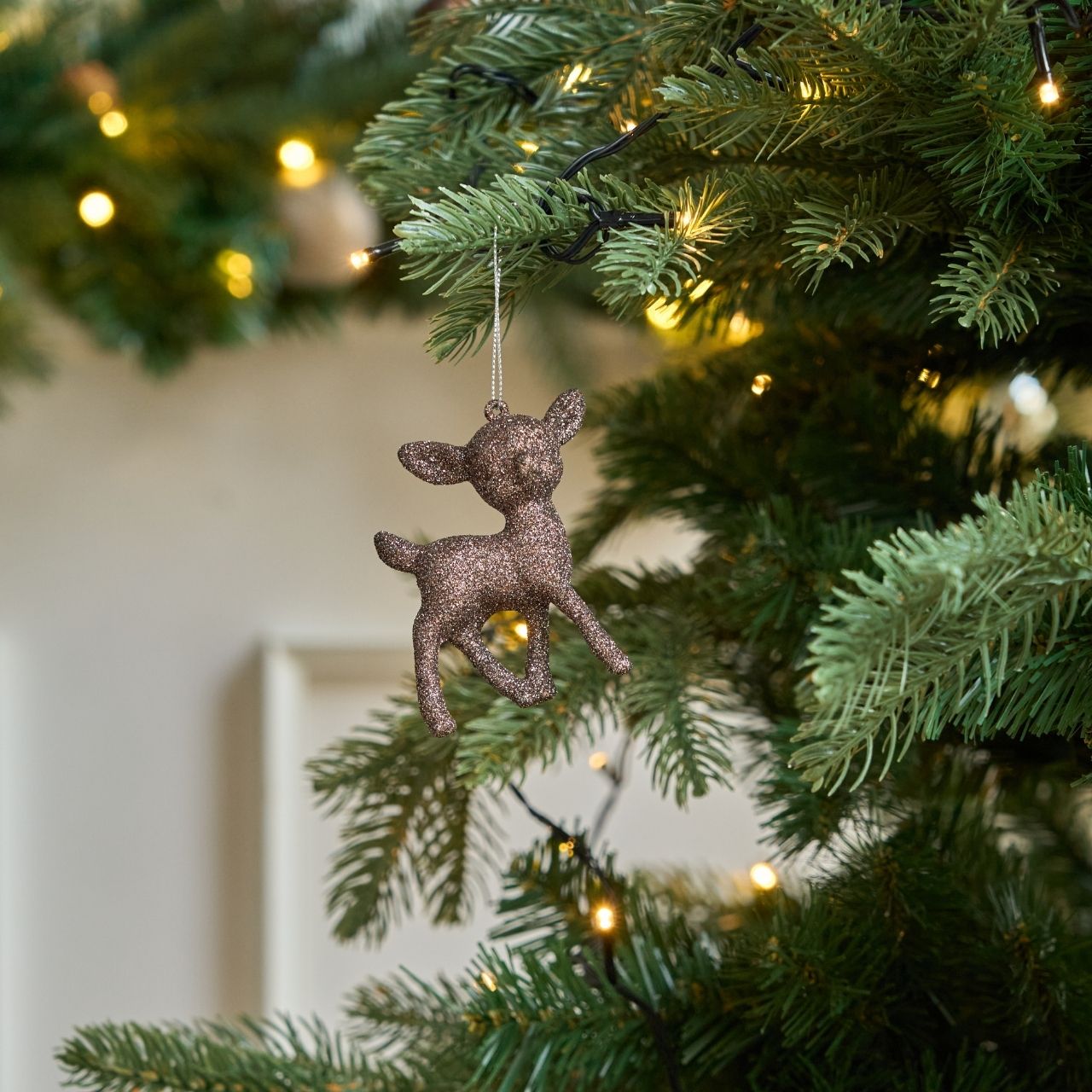 Bambi Weihnachtskugeln mit Glitzer